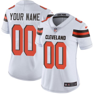 Nike Cleveland Browns Customized White Stitched Vapor Untouchable Limited Women's NFL Jersey